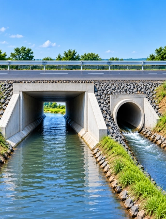 Concrete pipes for road and highway infrastructure