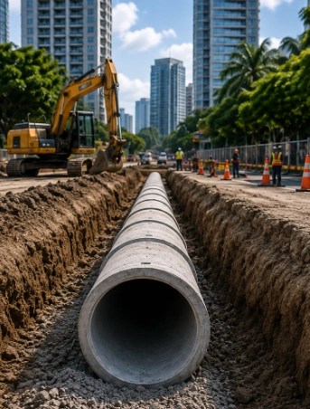 Concrete pipes for urban and municipal infrastructure